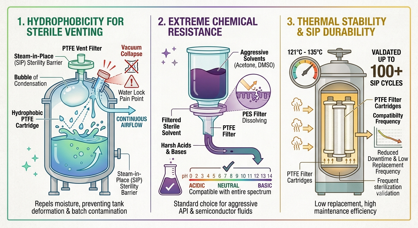 Polytetrafluoroethylene (PTFE) The Ultimate Shield for Gas & Solvents Politetrafloroetilen (PTFE) Gaz ve Solventler için Üstün Kalkan