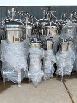 Packaged industrial filtration systems ready for shipment