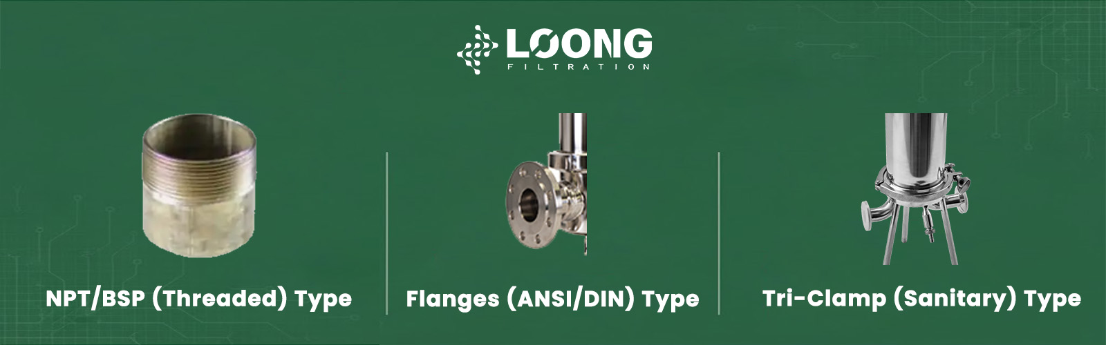 Four Connection Types of Filtering Housing
