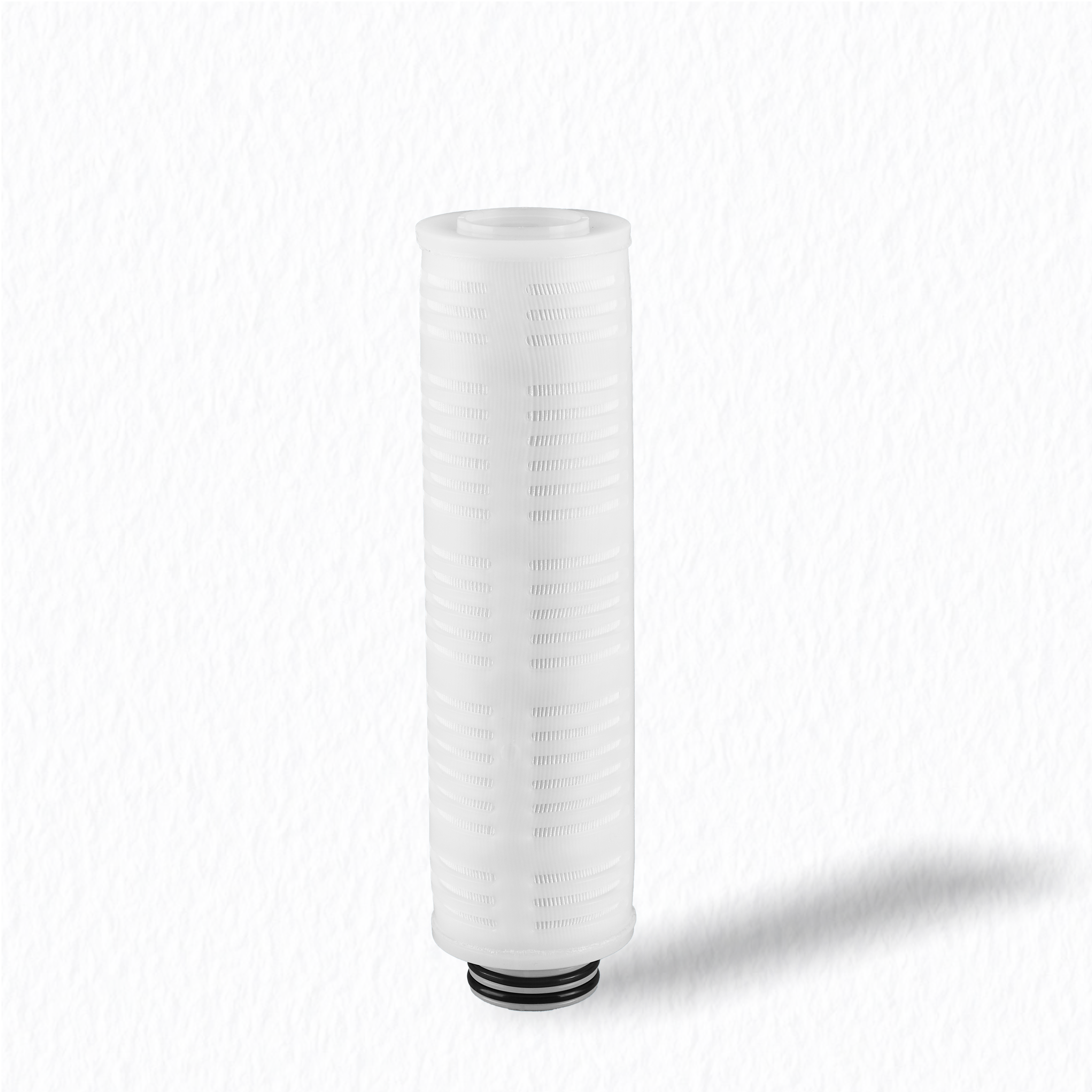 High-purity PFA fully fluoropolymer filter cartridge vertical view