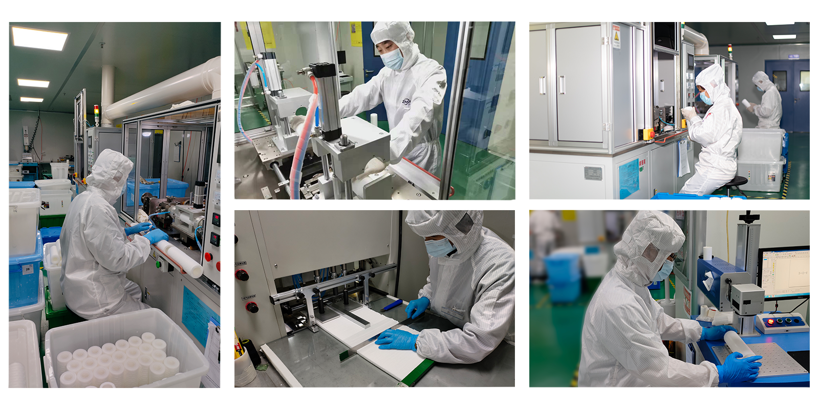 High-scale pleated filter manufacturing facility with 100+ advanced units and daily output exceeding 55,000 units in a clean room environment.